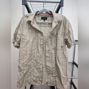 Levi's Beige Plaid Short Sleeve Shirt